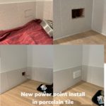 Power point install in porcelain tiles